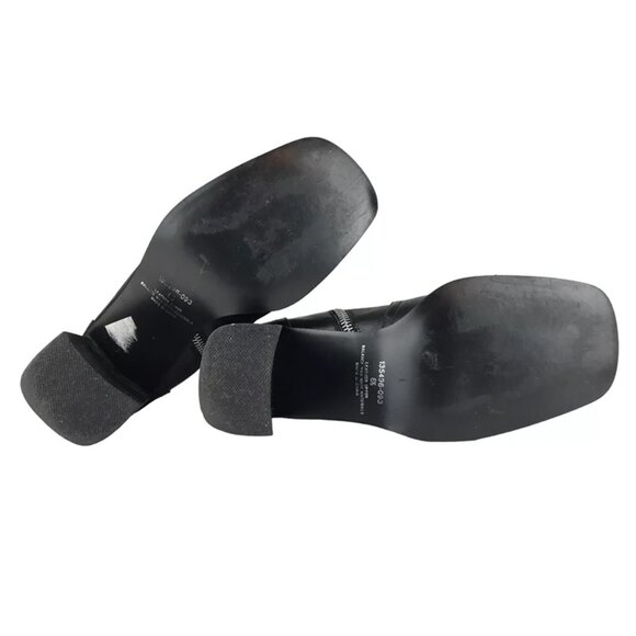 Colin Stuart Womens Black Leather Side Zip Block Heel Ankle Booties Size US 6.5 - Picture 8 of 10